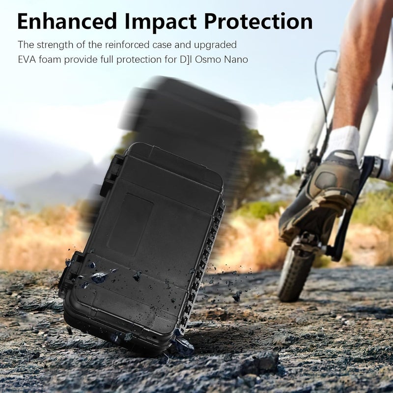 AMAZEAR Hard Case for DJI Osmo Nano Accessories, DJI Osmo Nano Hard Shell Protective Cases for Storage, Travel, Easy Carrying, EVA + ABS Waterproof Storage - Black - Image 4